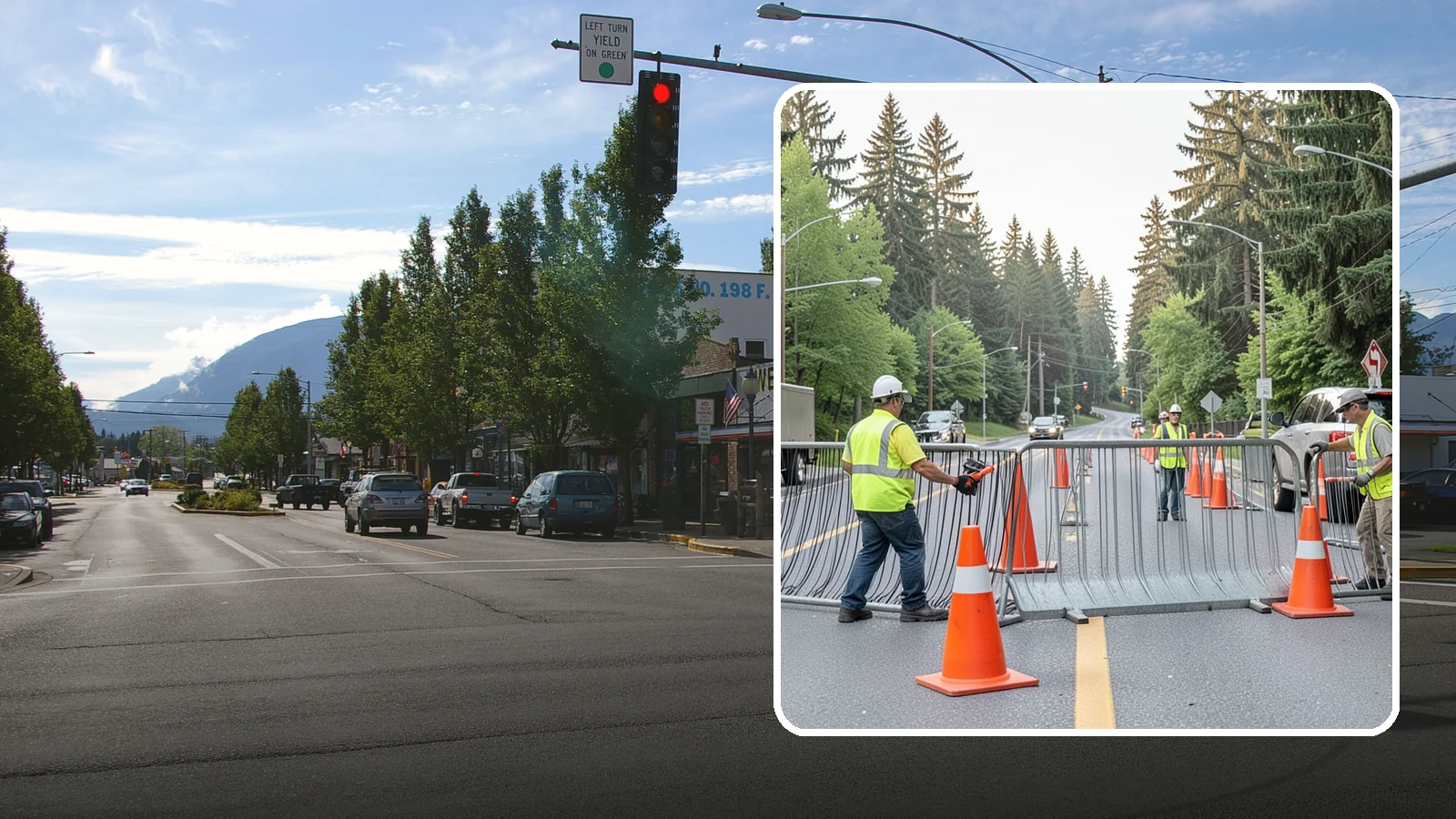 Emergency Barricades in North Bend, King County, WA - Rapid deployment of barricades to secure hazards, close failed roadways, and protect the public during incidents.