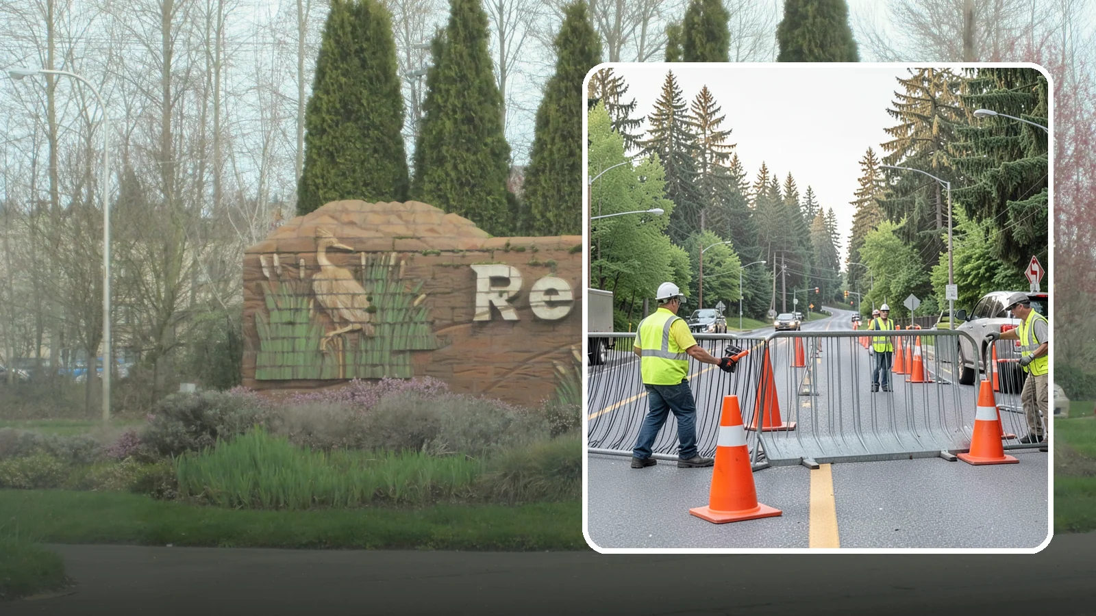 Emergency Barricades in Renton, King County, WA - Rapid deployment of barricades to secure hazards, close failed roadways, and protect the public during incidents.