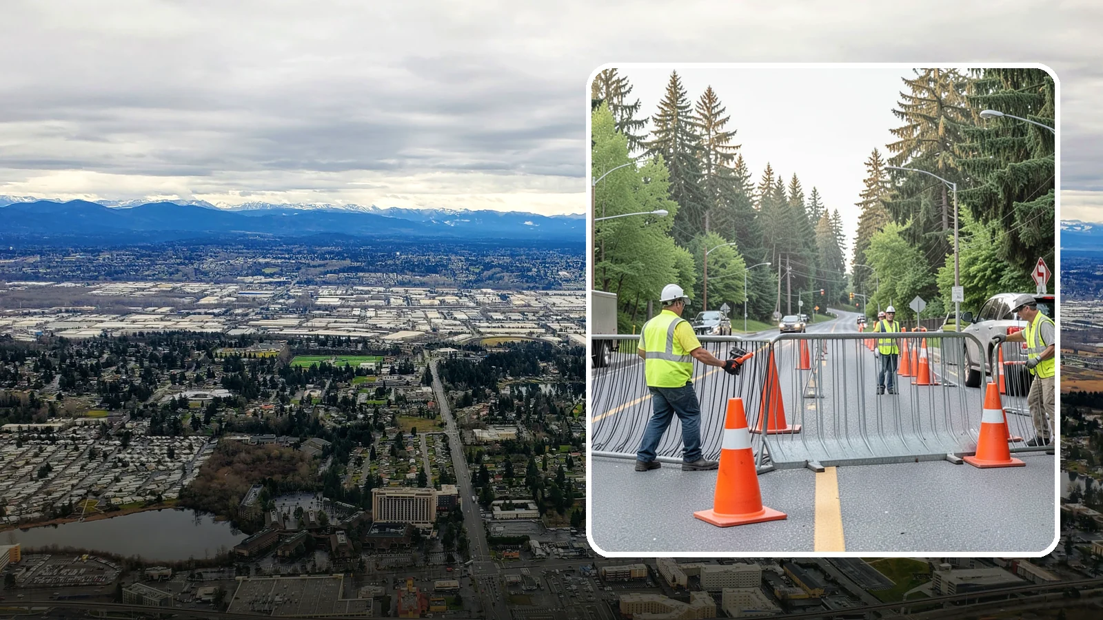 Emergency Barricades in SeaTac, King County, WA - Rapid deployment of barricades to secure hazards, close failed roadways, and protect the public during incidents.