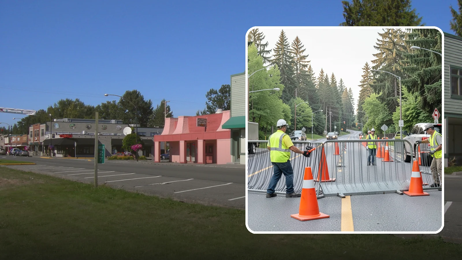 Emergency Barricades in Snoqualmie, King County, WA - Rapid deployment of barricades to secure hazards, close failed roadways, and protect the public during incidents.