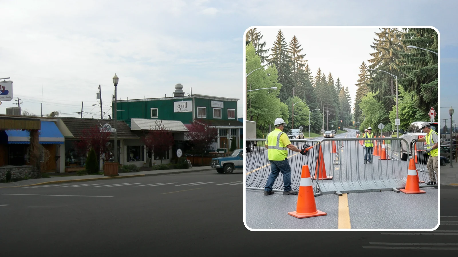 Emergency Barricades in Stanwood, Snohomish County, WA - Rapid deployment of barricades to secure hazards, close failed roadways, and protect the public during incidents.