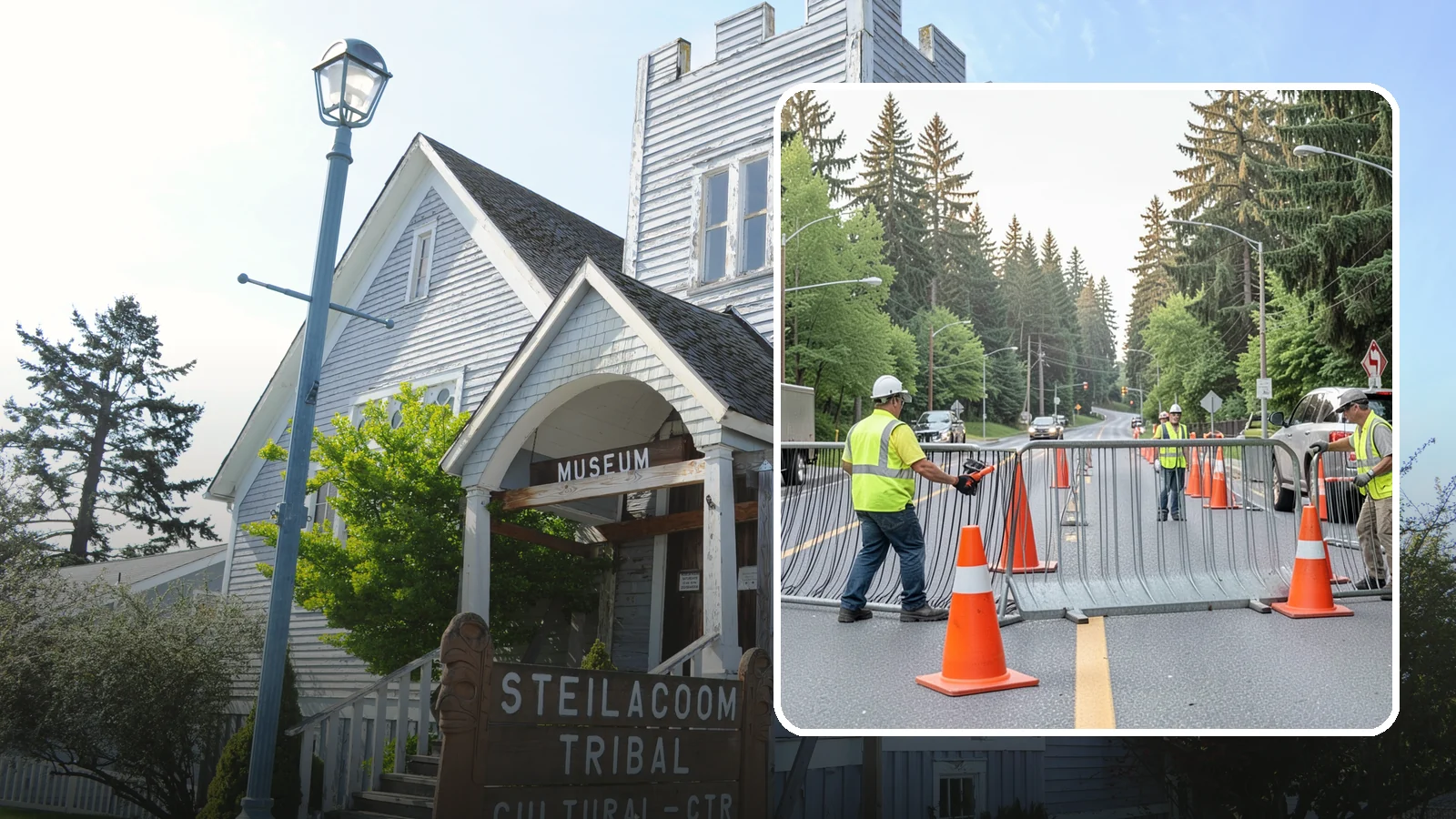 Emergency Barricades in Steilacoom, Pierce County, WA - Rapid deployment of barricades to secure hazards, close failed roadways, and protect the public during incidents.