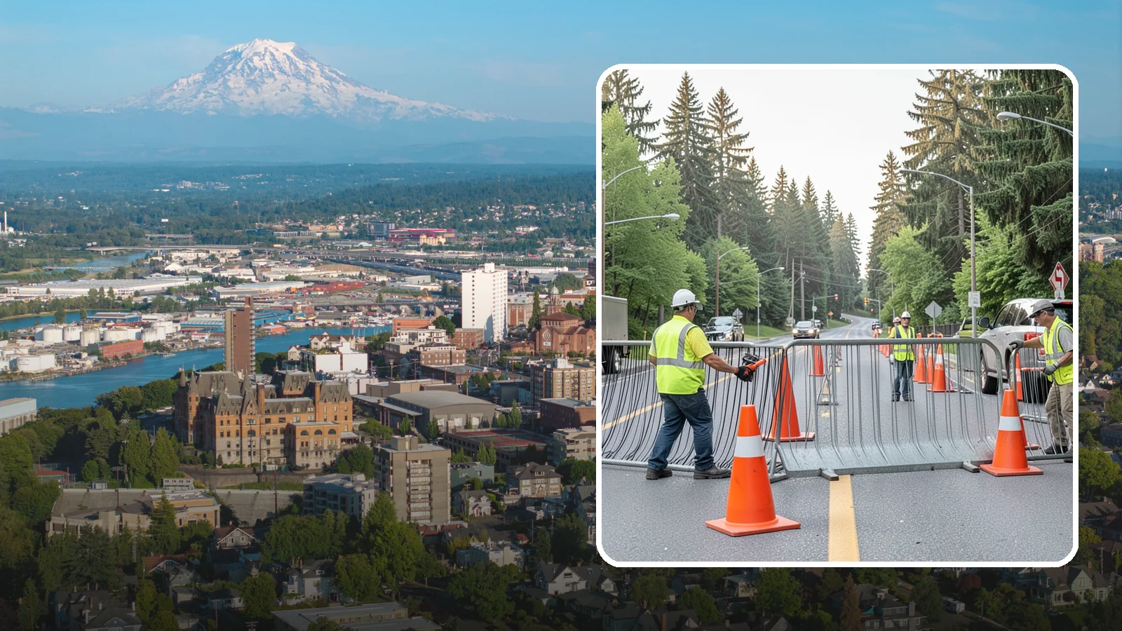 Emergency Barricades in Tacoma, Pierce County, WA - Rapid deployment of barricades to secure hazards, close failed roadways, and protect the public during incidents.