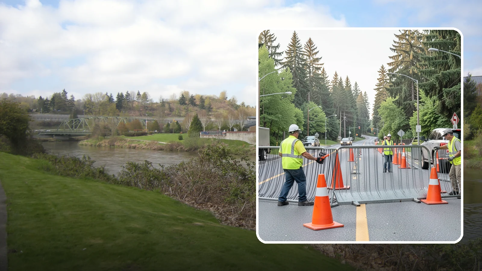 Emergency Barricades in Tukwila, King County, WA - Rapid deployment of barricades to secure hazards, close failed roadways, and protect the public during incidents.