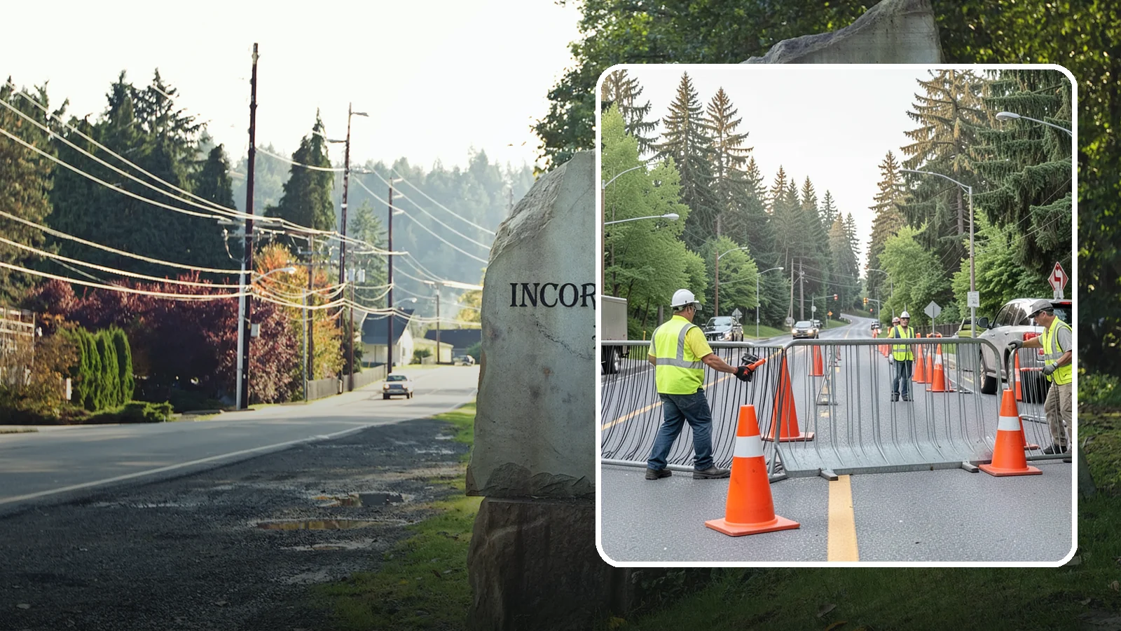 Emergency Barricades in Wilkeson, Pierce County, WA - Rapid deployment of barricades to secure hazards, close failed roadways, and protect the public during incidents.