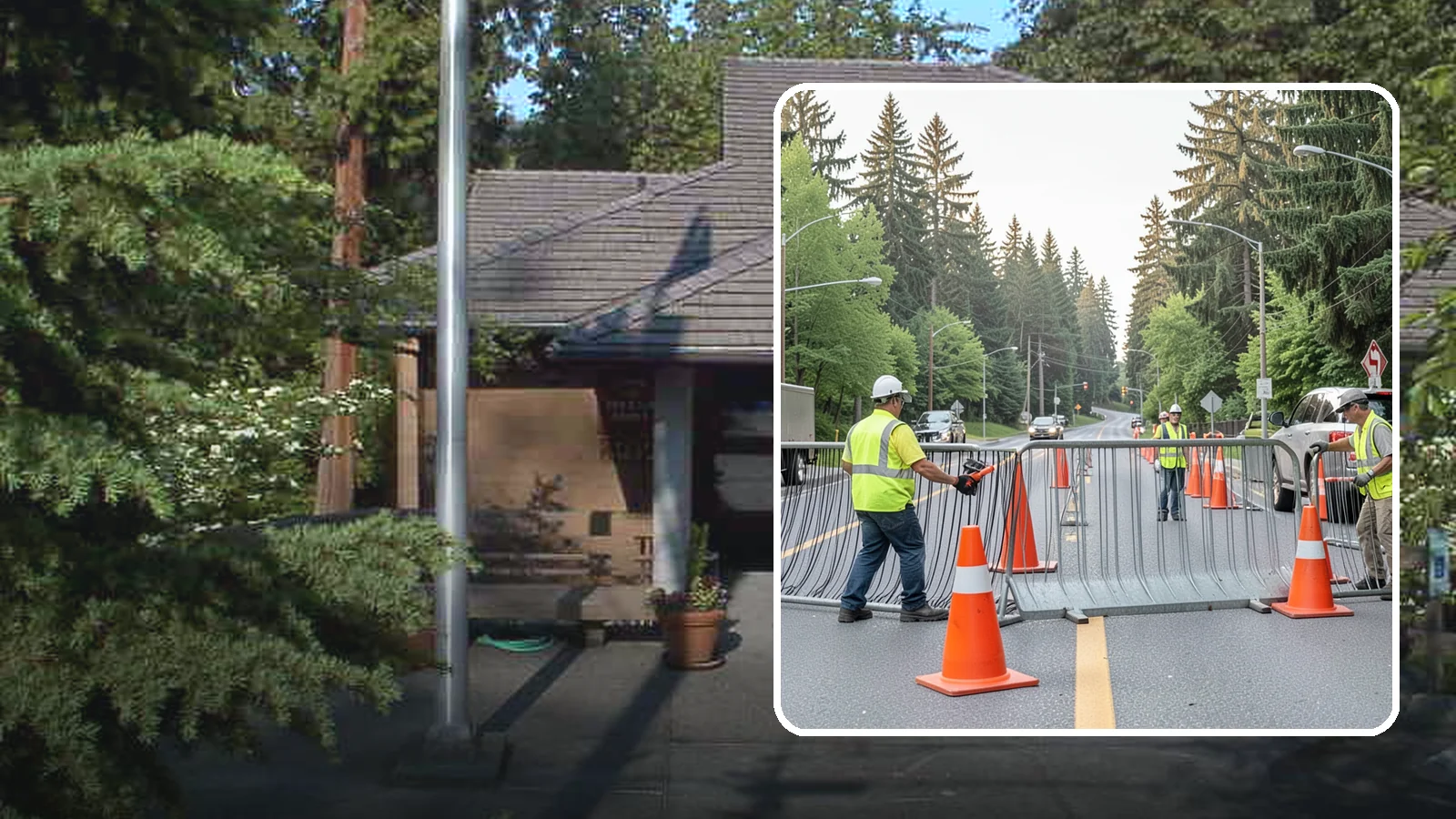 Emergency Barricades in Yarrow Point, King County, WA - Rapid deployment of barricades to secure hazards, close failed roadways, and protect the public during incidents.