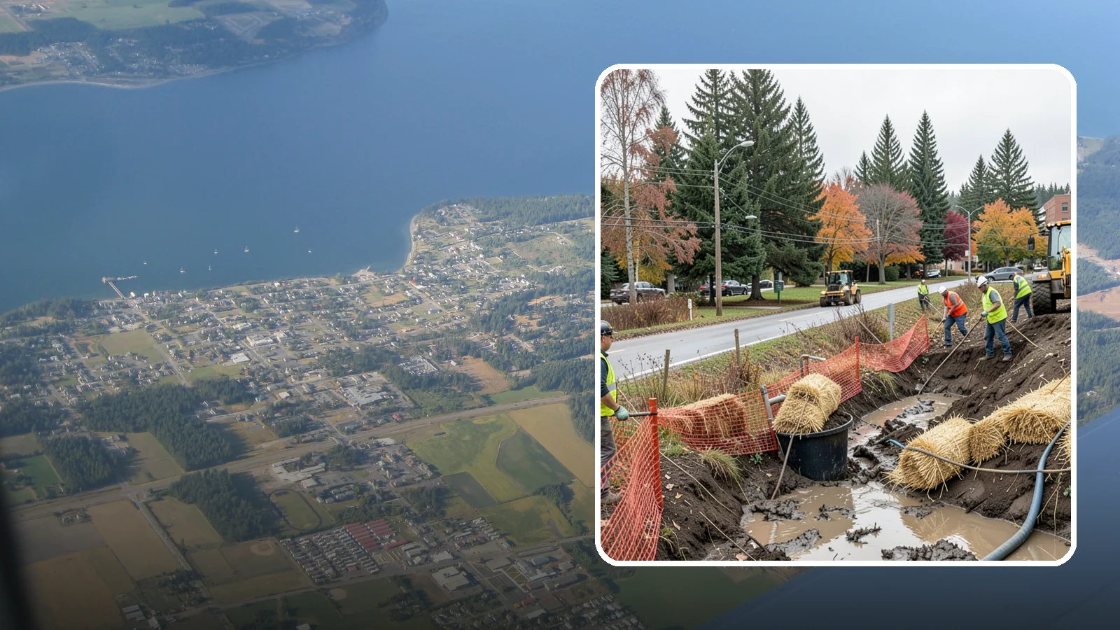 Emergency Erosion Control in Coupeville, Island County, WA - Immediate erosion measures to protect slopes, waterways, and public infrastructure during and after storm events.