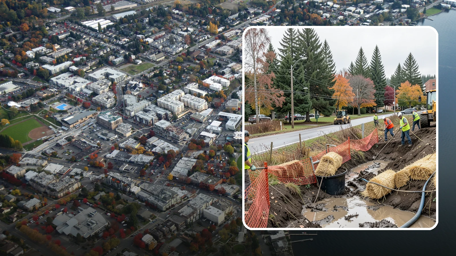Emergency Erosion Control in Kirkland, King County, WA - Immediate erosion measures to protect slopes, waterways, and public infrastructure during and after storm events.