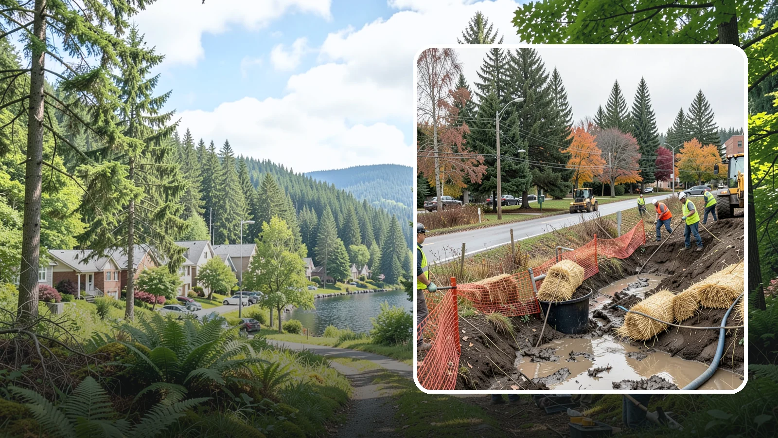 Emergency Erosion Control in Lake Forest Park, King County, WA - Immediate erosion measures to protect slopes, waterways, and public infrastructure during and after storm events.