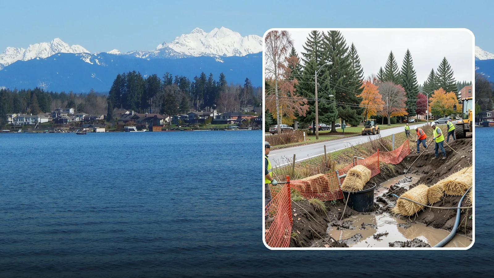 Emergency Erosion Control in Lake Stevens, Snohomish County, WA - Immediate erosion measures to protect slopes, waterways, and public infrastructure during and after storm events.