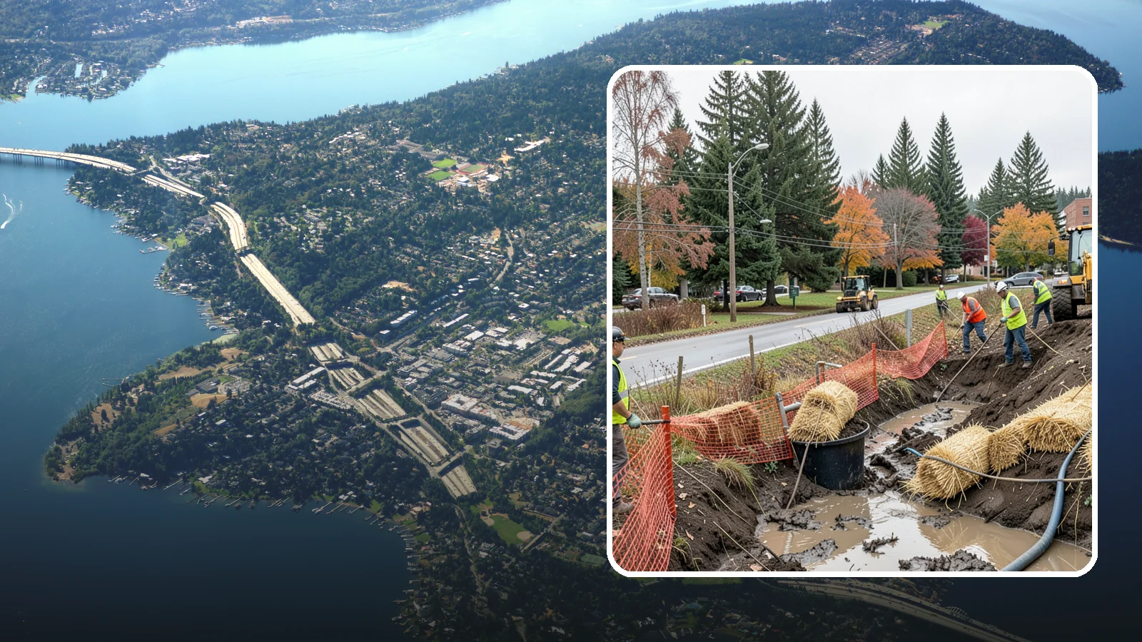 Emergency Erosion Control in Mercer Island, King County, WA - Immediate erosion measures to protect slopes, waterways, and public infrastructure during and after storm events.