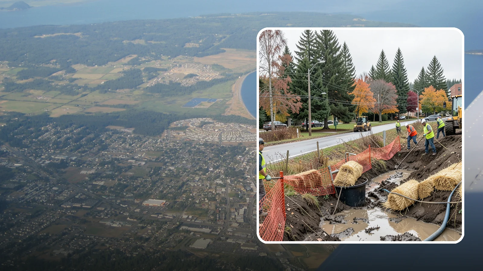 Emergency Erosion Control in Oak Harbor, Island County, WA - Immediate erosion measures to protect slopes, waterways, and public infrastructure during and after storm events.