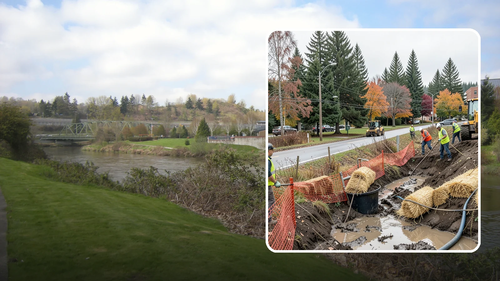 Emergency Erosion Control in Tukwila, King County, WA - Immediate erosion measures to protect slopes, waterways, and public infrastructure during and after storm events.