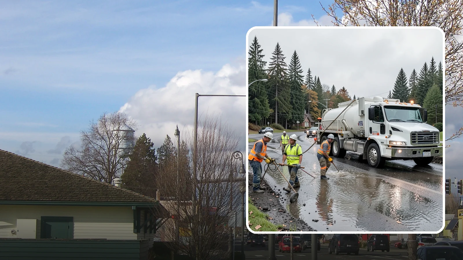 Emergency Pumping in Marysville, Snohomish County, WA - Rapid water removal from flooded roads, facilities, and public sites to restore access and prevent damage.