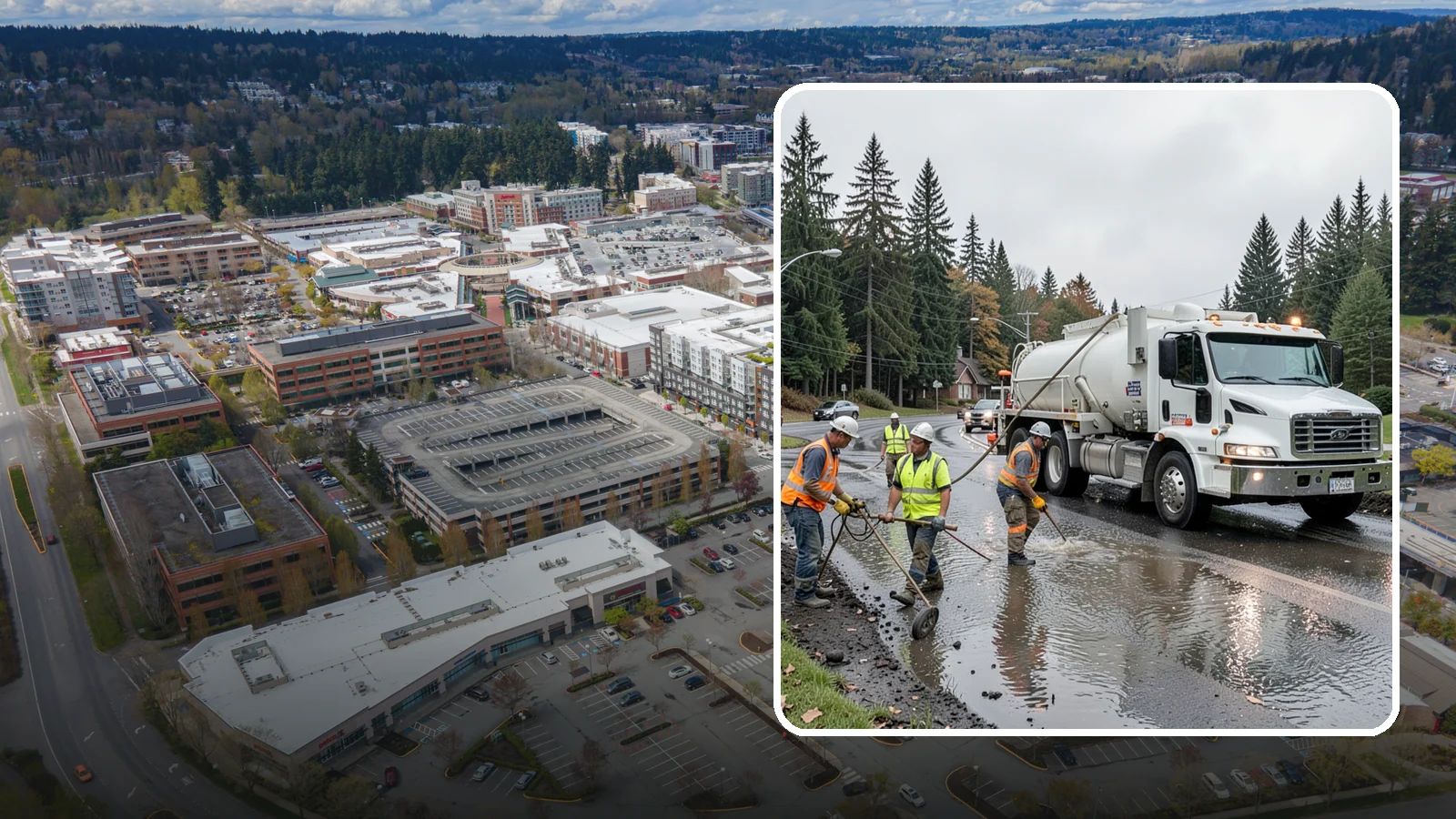 Emergency Pumping in Redmond, King County, WA - Rapid water removal from flooded roads, facilities, and public sites to restore access and prevent damage.