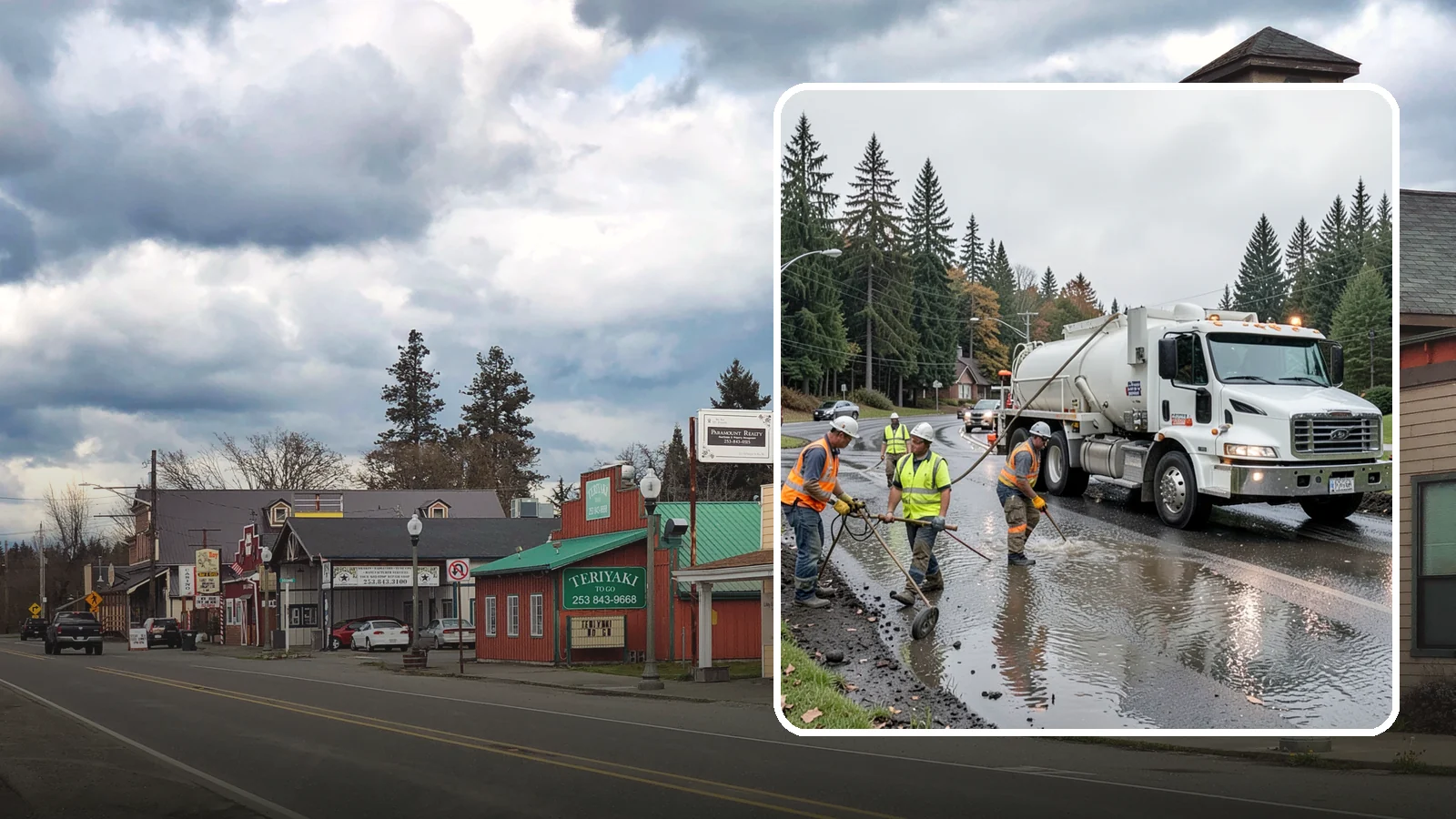 Emergency Pumping in Roy, Pierce County, WA - Rapid water removal from flooded roads, facilities, and public sites to restore access and prevent damage.