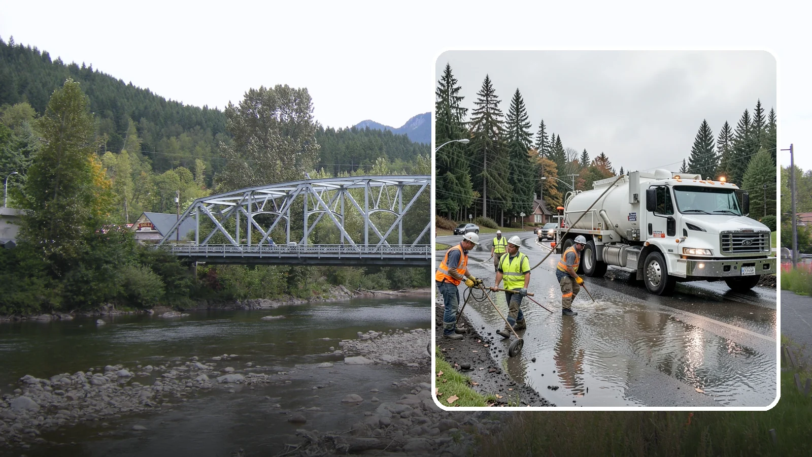 Emergency Pumping in Skykomish, King County, WA - Rapid water removal from flooded roads, facilities, and public sites to restore access and prevent damage.