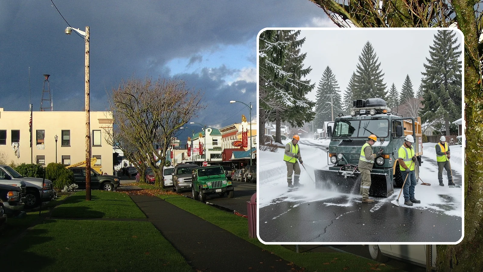 Emergency Snow Response in Arlington, Snohomish County, WA - On-call emergency snow response to mobilize crews and equipment when unexpected or severe winter weather strikes.