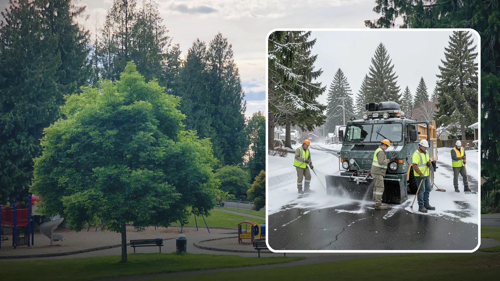 Emergency Snow Response in Bonney Lake, Pierce County, WA - On-call emergency snow response to mobilize crews and equipment when unexpected or severe winter weather strikes.