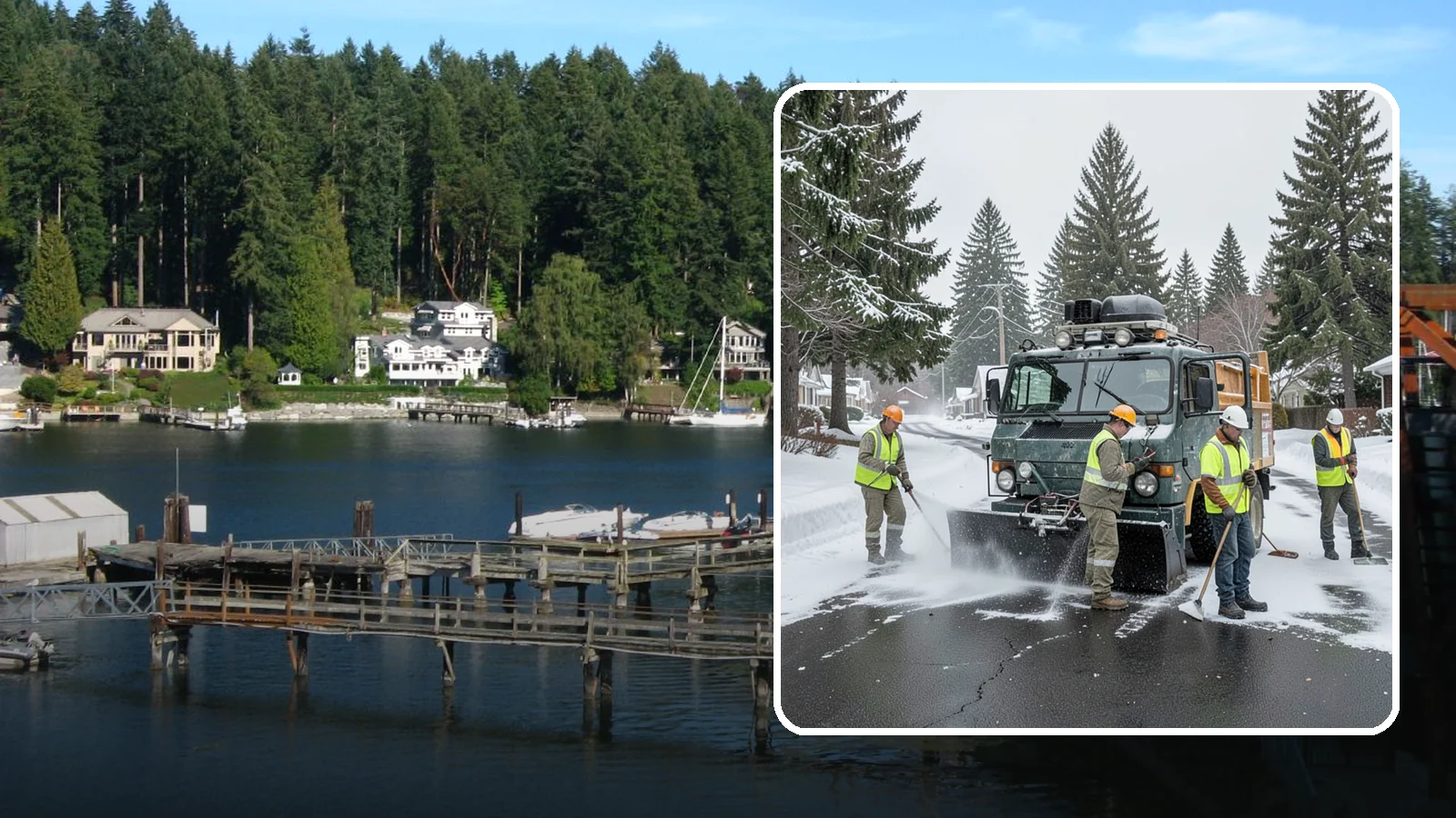 Emergency Snow Response in Gig Harbor, Pierce County, WA - On-call emergency snow response to mobilize crews and equipment when unexpected or severe winter weather strikes.