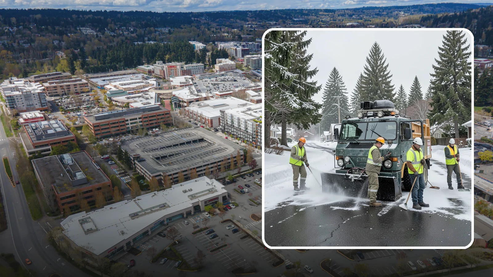 Emergency Snow Response in Redmond, King County, WA - On-call emergency snow response to mobilize crews and equipment when unexpected or severe winter weather strikes.