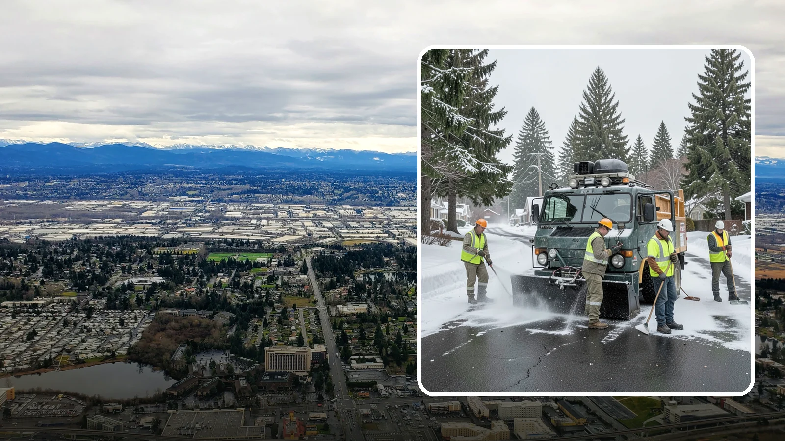 Emergency Snow Response in SeaTac, King County, WA - On-call emergency snow response to mobilize crews and equipment when unexpected or severe winter weather strikes.