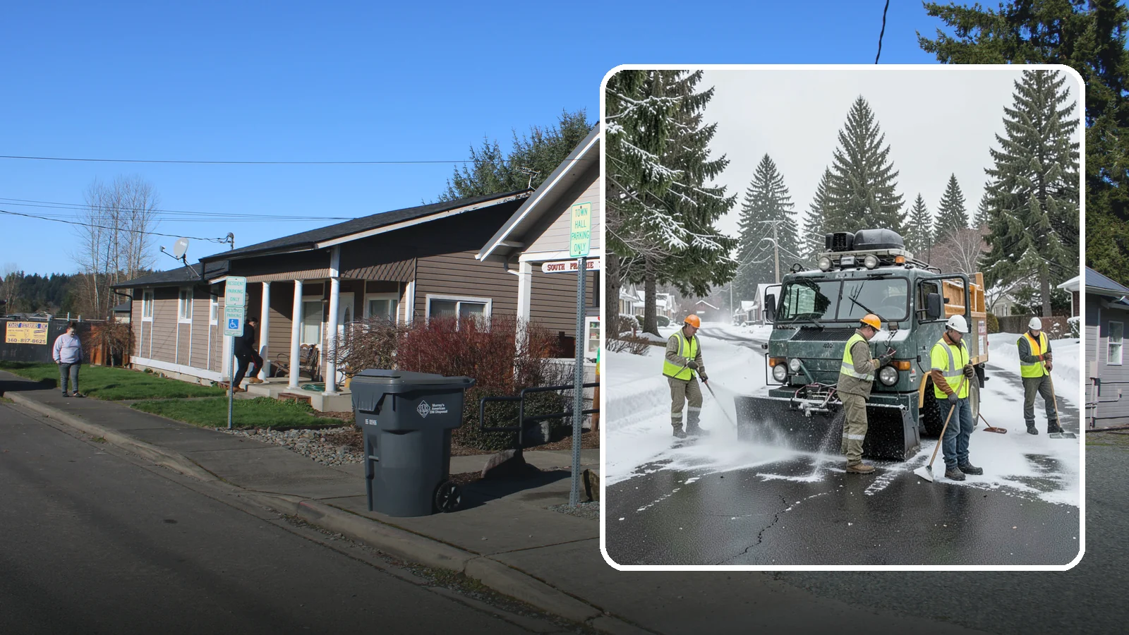 Emergency Snow Response in South Prairie, Pierce County, WA - On-call emergency snow response to mobilize crews and equipment when unexpected or severe winter weather strikes.