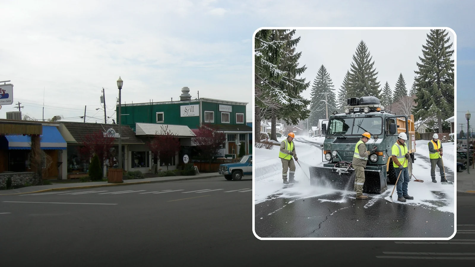Emergency Snow Response in Stanwood, Snohomish County, WA - On-call emergency snow response to mobilize crews and equipment when unexpected or severe winter weather strikes.