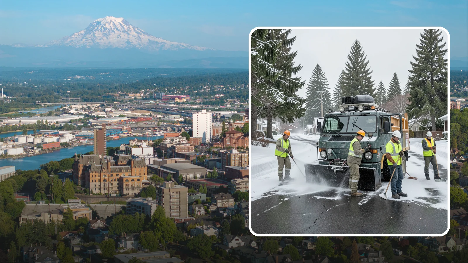 Emergency Snow Response in Tacoma, Pierce County, WA - On-call emergency snow response to mobilize crews and equipment when unexpected or severe winter weather strikes.