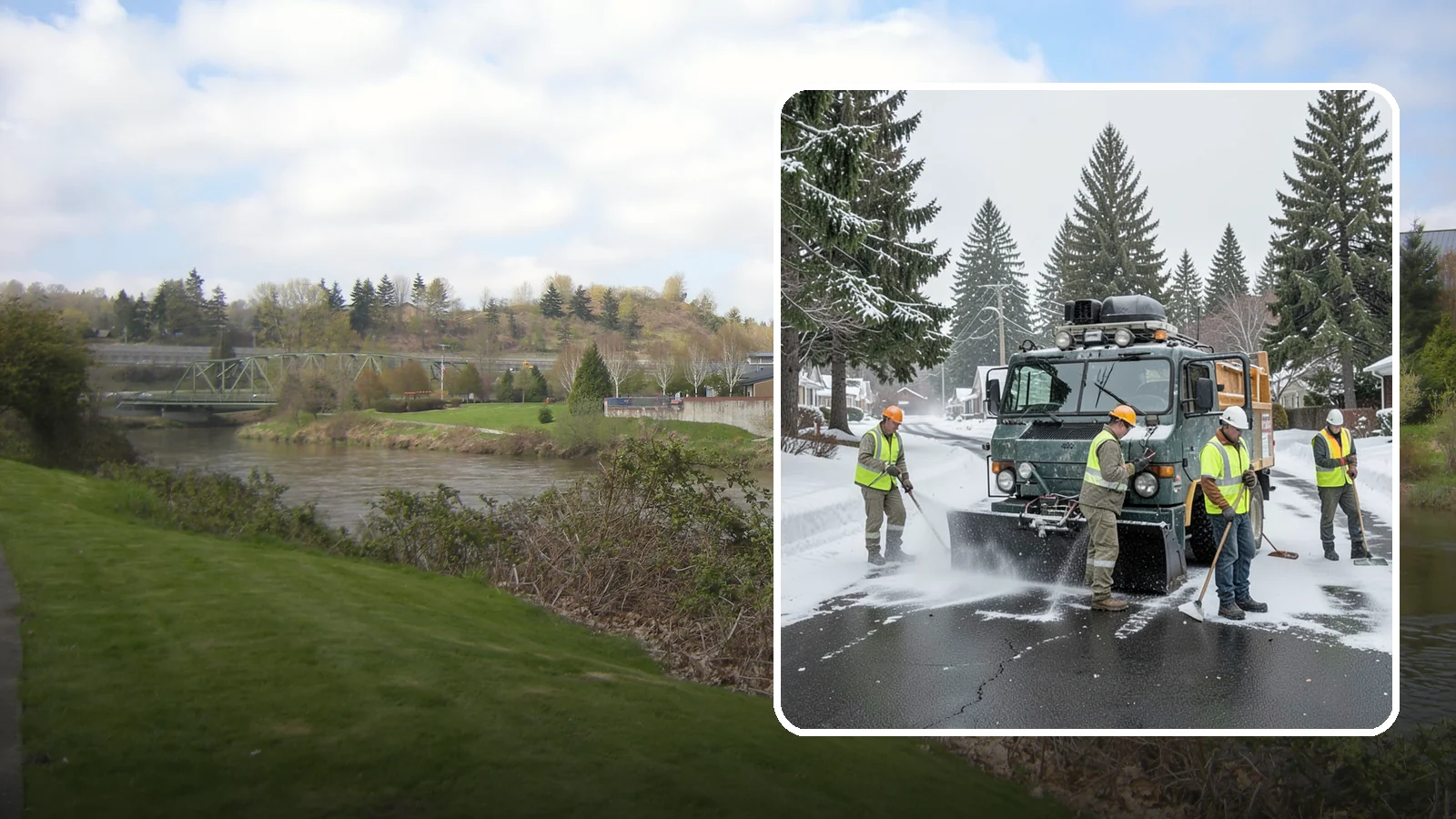 Emergency Snow Response in Tukwila, King County, WA - On-call emergency snow response to mobilize crews and equipment when unexpected or severe winter weather strikes.