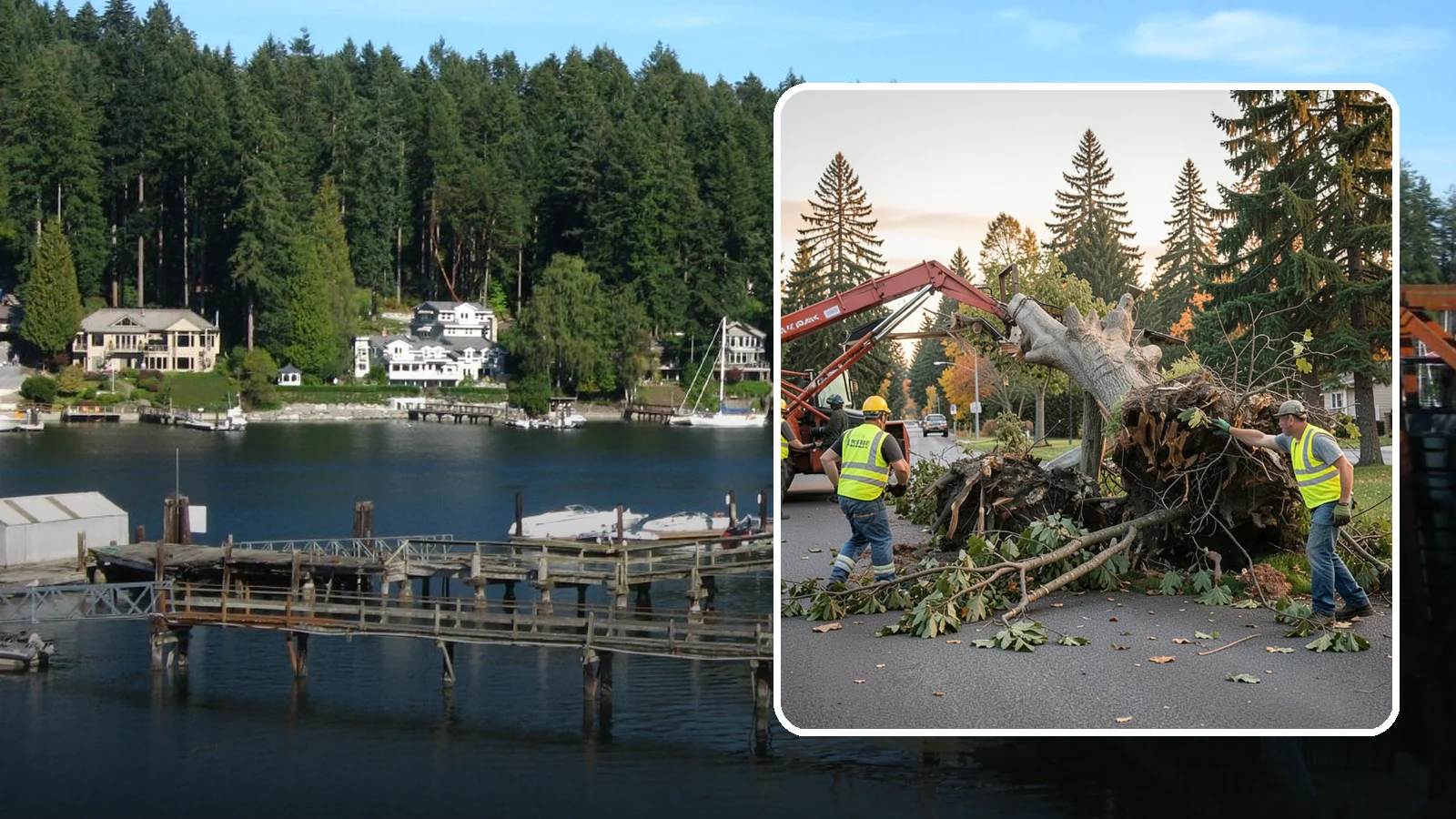 Emergency Tree Removal in Gig Harbor, Pierce County, WA - Rapid-response removal of failed or imminently failing trees blocking roads, structures, or public access, available around the...