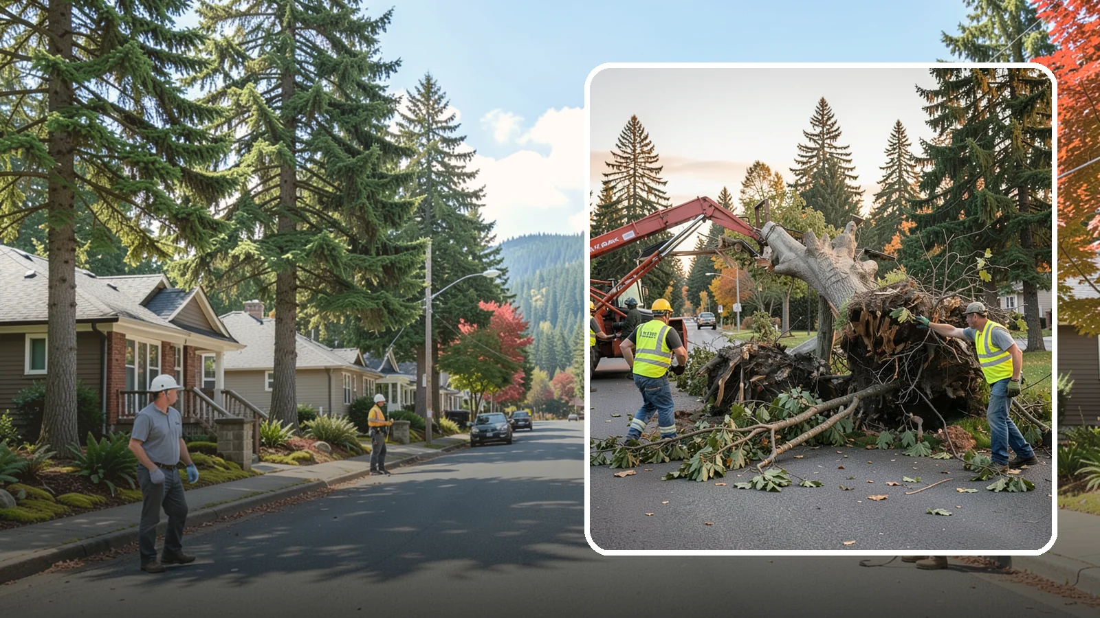 Emergency Tree Removal in Hunts Point, King County, WA - Rapid-response removal of failed or imminently failing trees blocking roads, structures, or public access, available around the...