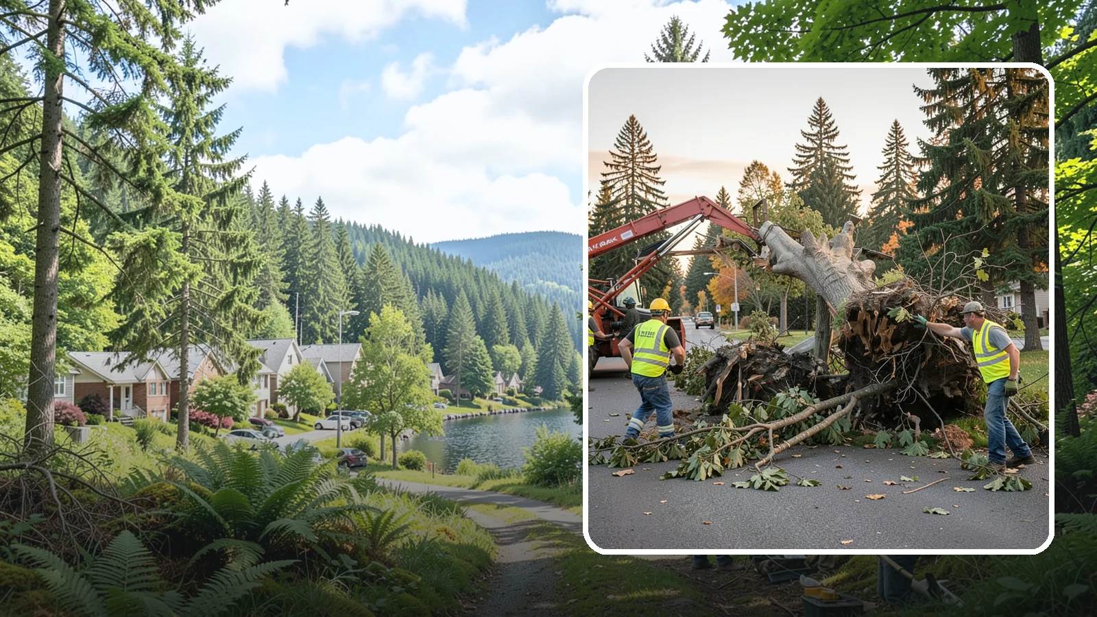 Emergency Tree Removal in Lake Forest Park, King County, WA - Rapid-response removal of failed or imminently failing trees blocking roads, structures, or public access, available around the...