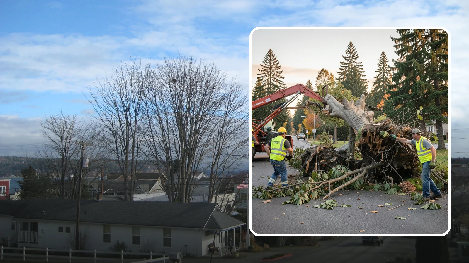 Emergency Tree Removal in Langley, Island County, WA - Rapid-response removal of failed or imminently failing trees blocking roads, structures, or public access, available around the...