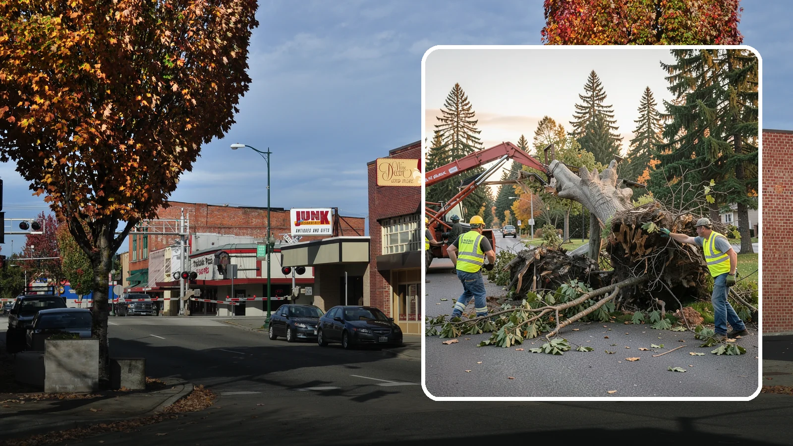 Emergency Tree Removal in Puyallup, Pierce County, WA - Rapid-response removal of failed or imminently failing trees blocking roads, structures, or public access, available around the...