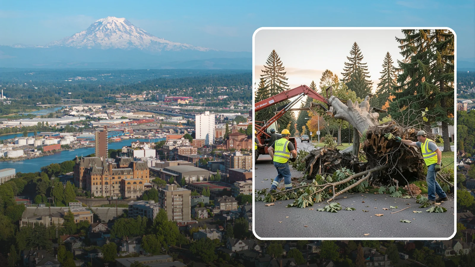 Emergency Tree Removal in Tacoma, Pierce County, WA - Rapid-response removal of failed or imminently failing trees blocking roads, structures, or public access, available around the...