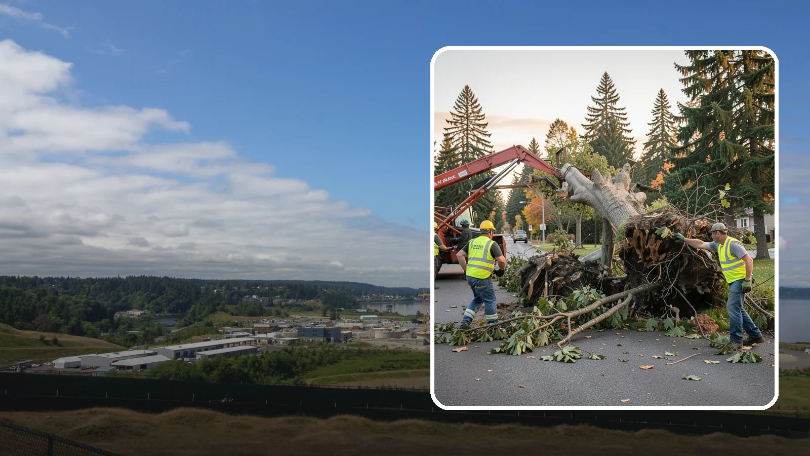 Emergency Tree Removal in University Place, Pierce County, WA - Rapid-response removal of failed or imminently failing trees blocking roads, structures, or public access, available around the...