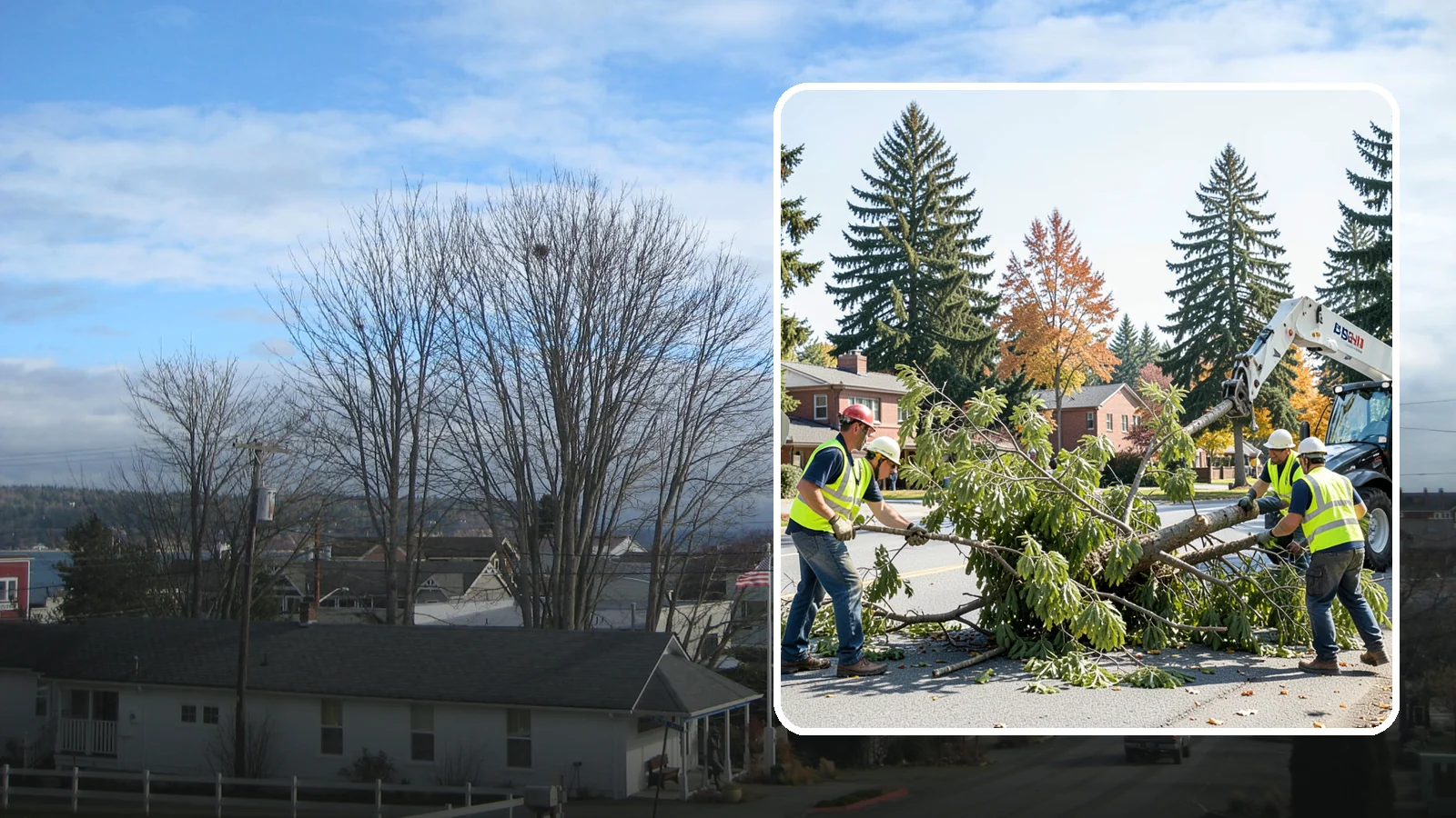 Emergency Tree Response in Langley, Island County, WA - Around-the-clock on-call program for immediate tree emergencies, delivering a certified crew to failures blocking access or...
