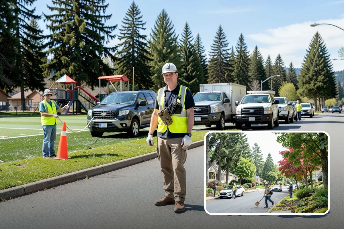 Encampment Cleanup in Beaux Arts Village, King County, WA - Crews trained in biohazard and sharps protocols