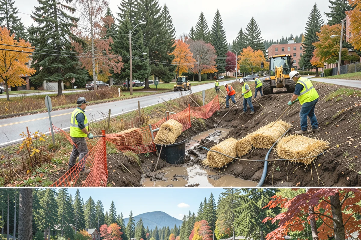 Encampment Cleanup in Covington, King County, WA - Cleanups occur year-round, with sensitive riparian and wetland-adjacent sites timed to limit environmental disturbance.