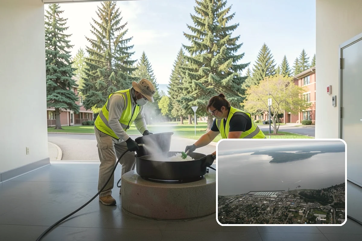 Encampment Cleanup in Des Moines, King County, WA - Crews trained in biohazard and sharps protocols