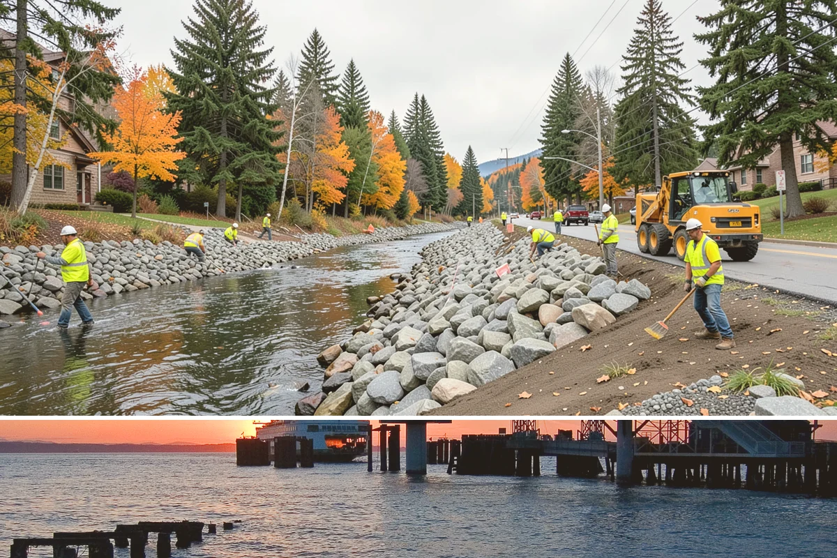 Encampment Cleanup in Edmonds, Snohomish County, WA - Cleanups occur year-round, with sensitive riparian and wetland-adjacent sites timed to limit environmental disturbance.