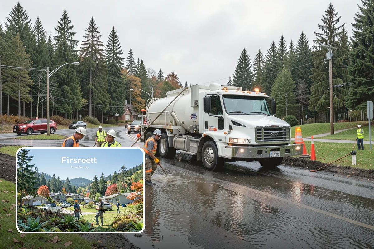 Encampment Cleanup in Fircrest, Pierce County, WA - Crews trained in biohazard and sharps protocols