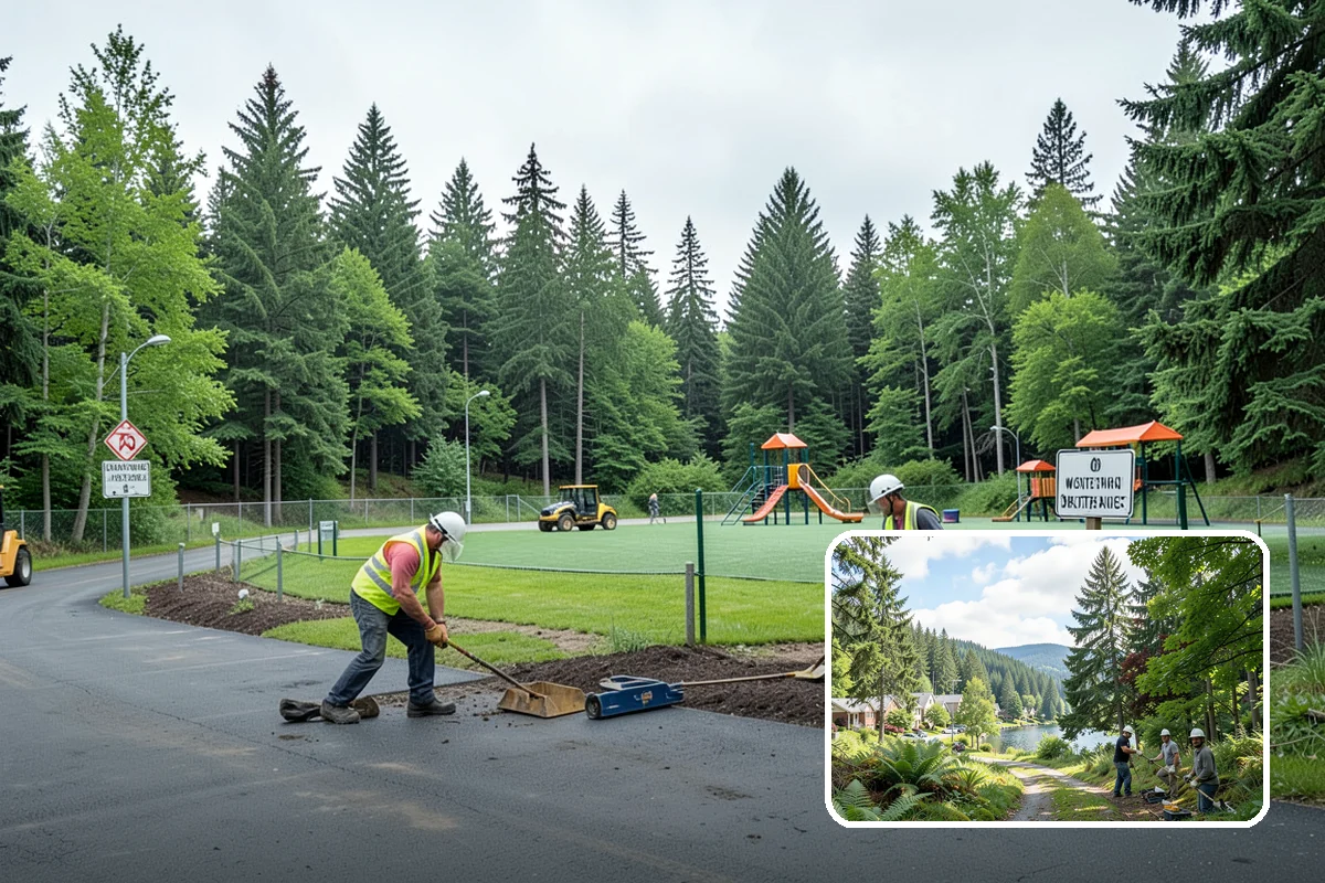 Encampment Cleanup in Lake Forest Park, King County, WA - Crews trained in biohazard and sharps protocols