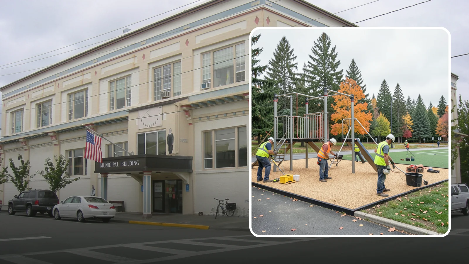 Engineered Wood Fiber Surfacing in Anacortes, Skagit County, WA - Installation of engineered wood fiber surfacing meeting accessibility and impact-attenuation standards at economical cost.