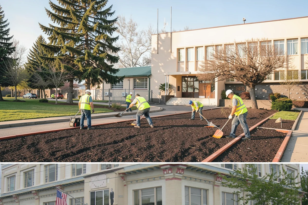 Engineered Wood Fiber Surfacing in Anacortes, Skagit County, WA - Wood fiber can be installed in most conditions, but drier weather aids grading, drainage work, and initial compaction.