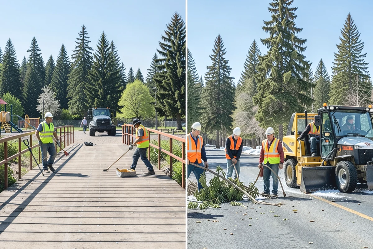 Engineered Wood Fiber Surfacing in Beaux Arts Village, King County, WA - Install sub-base, drainage, and edge containment