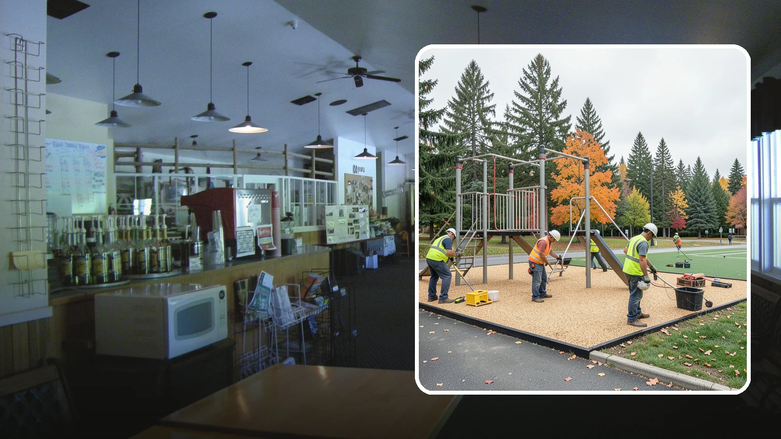 Engineered Wood Fiber Surfacing in Black Diamond, King County, WA - Installation of engineered wood fiber surfacing meeting accessibility and impact-attenuation standards at economical cost.