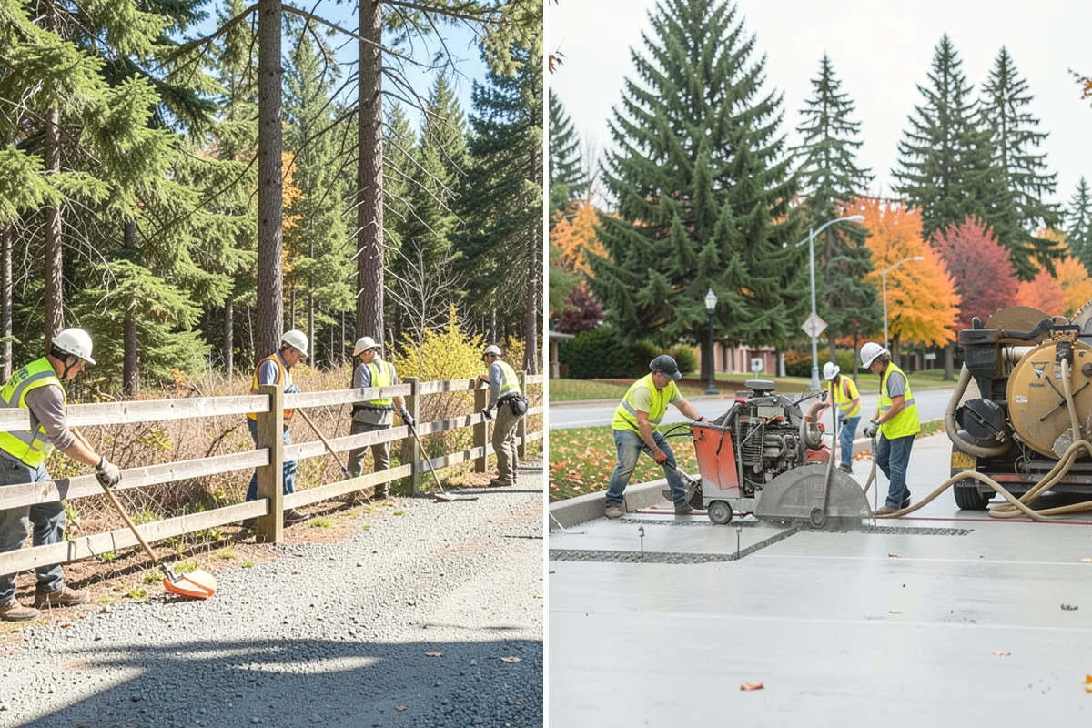 Engineered Wood Fiber Surfacing in Black Diamond, King County, WA - Install sub-base, drainage, and edge containment