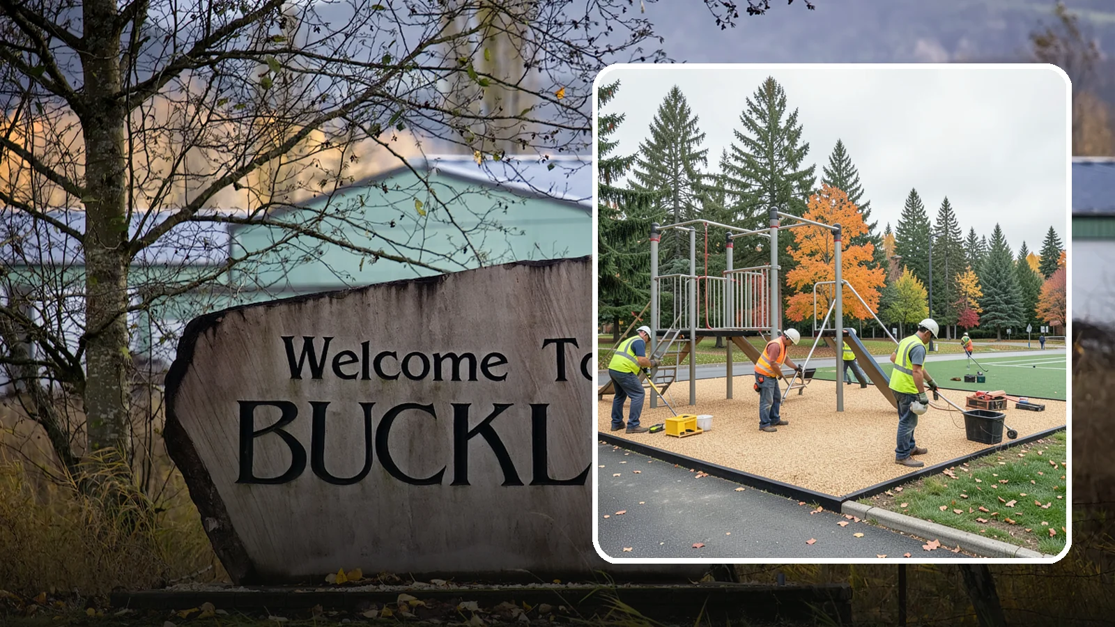 Engineered Wood Fiber Surfacing in Buckley, Pierce County, WA - Installation of engineered wood fiber surfacing meeting accessibility and impact-attenuation standards at economical cost.